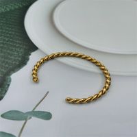 Ig Style Simple Style Streetwear Solid Color Twist Stainless Steel Plating Bangle main image 10