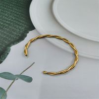 Ig Style Simple Style Streetwear Solid Color Twist Stainless Steel Plating Bangle main image 8
