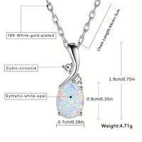 Casual Elegant Color Block Copper Plating Inlay Gem White Gold Plated Pendant Necklace main image 2