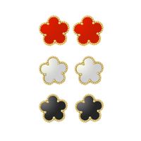 1 Pair Simple Style Flower Plating 304 Stainless Steel 18K Gold Plated Ear Studs main image 6