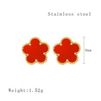 1 Pair Simple Style Flower Plating 304 Stainless Steel 18K Gold Plated Ear Studs sku image 2