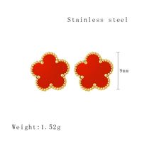 1 Paire Style Simple Fleur Placage Acier Inoxydable 304 Plaqué Or 18K Boucles D'Oreilles sku image 2