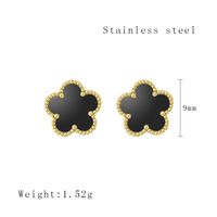 1 Pair Simple Style Flower Plating 304 Stainless Steel 18K Gold Plated Ear Studs sku image 3