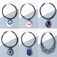 Casual Classic Style Eye Pu Leather Alloy Women's Pendant Necklace main image 1