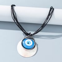 Casual Classic Style Eye Pu Leather Alloy Women's Pendant Necklace main image 4