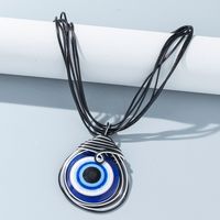 Casual Classic Style Eye Pu Leather Alloy Women's Pendant Necklace main image 6