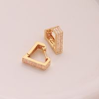 1 Pair Ig Style Simple Style Heart Shape Snake Plating Inlay Copper Zircon 18k Gold Plated Hoop Earrings main image 6