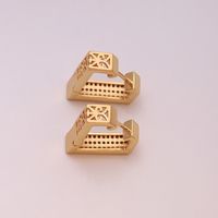 1 Paar Ig-stil Einfacher Stil Herzform Schlange Überzug Inlay Kupfer Zirkon 18 Karat Vergoldet Reif Ohrringe sku image 2