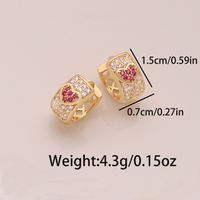 1 Pair Ig Style Simple Style Heart Shape Snake Plating Inlay Copper Zircon 18k Gold Plated Hoop Earrings main image 9