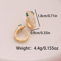 1 Pair Ig Style Simple Style Heart Shape Snake Plating Inlay Copper Zircon 18k Gold Plated Hoop Earrings main image 10