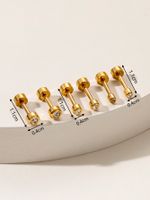 3 Pairs Simple Style Solid Color Inlay Stainless Steel Rhinestones Ear Studs main image 4