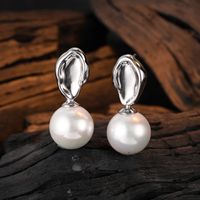 1 Pair Casual Round Plating Sterling Silver White Gold Plated Drop Earrings main image 3