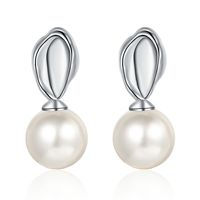 1 Pair Casual Round Plating Sterling Silver White Gold Plated Drop Earrings main image 5