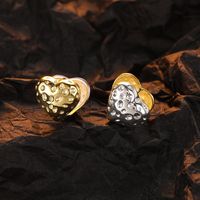 1 Pair Casual Heart Shape Plating Sterling Silver 24k Gold Plated Silver Plated Ear Studs main image 1