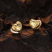 1 Pair Casual Heart Shape Plating Sterling Silver 24k Gold Plated Silver Plated Ear Studs main image 5