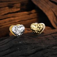 1 Pair Casual Heart Shape Plating Sterling Silver 24k Gold Plated Silver Plated Ear Studs main image 6