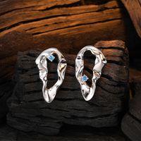 1 Pair Simple Style Geometric Plating Inlay Sterling Silver Zircon White Gold Plated Drop Earrings main image 1