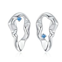 1 Pair Simple Style Geometric Plating Inlay Sterling Silver Zircon White Gold Plated Drop Earrings main image 6