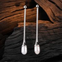 1 Pair Casual Solid Color Plating Sterling Silver 24k Gold Plated White Gold Plated Drop Earrings main image 4