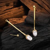 1 Pair Casual Solid Color Plating Sterling Silver 24k Gold Plated White Gold Plated Drop Earrings main image 5