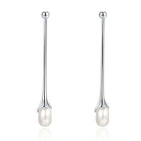 1 Pair Casual Solid Color Plating Sterling Silver 24k Gold Plated White Gold Plated Drop Earrings main image 6