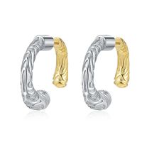 1 Pair Casual C Shape Plating Sterling Silver 24k Gold Plated Silver Plated Earrings main image 3