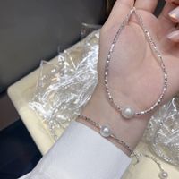 Classic Style Solid Color Freshwater Pearl Sterling Silver Plating Silver Plated Bracelets main image 1