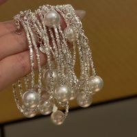 Classic Style Solid Color Freshwater Pearl Sterling Silver Plating Silver Plated Bracelets main image 2