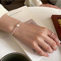 Classic Style Solid Color Freshwater Pearl Sterling Silver Plating Silver Plated Bracelets main image 4