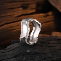 Casual Irregular Sterling Silver Plating Inlay Zircon 24k Gold Plated White Gold Plated Rings main image 5