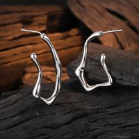 1 Pair Casual U Shape Plating Sterling Silver White Gold Plated Ear Studs main image 4