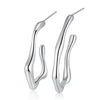 1 Pair Casual U Shape Plating Sterling Silver White Gold Plated Ear Studs main image 6