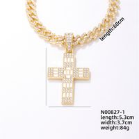 Hip-hop Cross Stainless Steel Plating Inlay Rhinestones Gold Plated Silver Plated Men's Charms Necklace main image 2