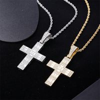 Hip-hop Cross Stainless Steel Plating Inlay Rhinestones Gold Plated Silver Plated Men's Charms Necklace main image 3