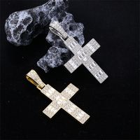 Hip-hop Cross Stainless Steel Plating Inlay Rhinestones Gold Plated Silver Plated Men's Charms Necklace main image 7