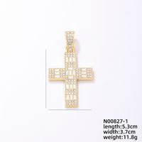 Hip-hop Cross Stainless Steel Plating Inlay Rhinestones Gold Plated Silver Plated Men's Charms Necklace sku image 4