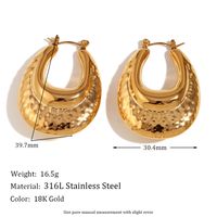 1 Pair Vintage Style Simple Style Irregular Solid Color Plating Stainless Steel 18k Gold Plated Drop Earrings sku image 29