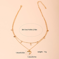 Ig Style Simple Style Heart Shape Alloy Plating Women's Double Layer Necklaces main image 2