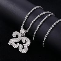 1 Piece Hip-hop Number Stainless Steel Alloy Plating Inlay Jewelry Accessories main image 9