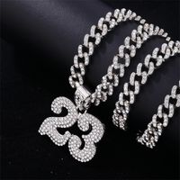 1 Piece Hip-hop Number Stainless Steel Alloy Plating Inlay Jewelry Accessories main image 4