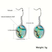 1 Pair Simple Style Oval Plating Inlay Copper Shell White Gold Plated Drop Earrings main image 2