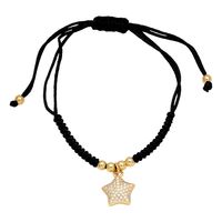 Simple Style Pentagram Rope Copper Plating Inlay Zircon 18k Gold Plated Women's Bracelets main image 4