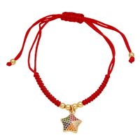 Estilo Simple Pentagrama Soga Cobre Enchapado Embutido Circón Chapado En Oro De 18 Quilates. Mujeres Pulsera main image 5