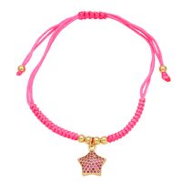 Simple Style Pentagram Rope Copper Plating Inlay Zircon 18k Gold Plated Women's Bracelets main image 6