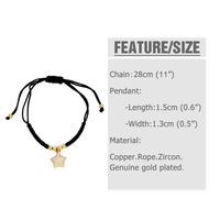 Simple Style Pentagram Rope Copper Plating Inlay Zircon 18k Gold Plated Women's Bracelets main image 2