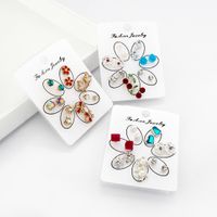 Wholesale Jewelry Simple Style Geometric Alloy Artificial Pearls Rhinestones Plating Inlay Ear Studs main image 4
