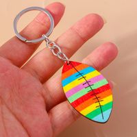 Sports Football Wood Zinc Alloy Bag Pendant Keychain main image 7