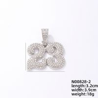 1 Piece Hip-hop Number Stainless Steel Alloy Plating Inlay Jewelry Accessories sku image 3
