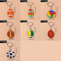 Sports Football Wood Zinc Alloy Bag Pendant Keychain main image 2