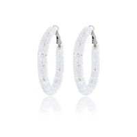 1 Pair IG Style Simple Style Circle Sequins Plastic Iron Earrings sku image 1